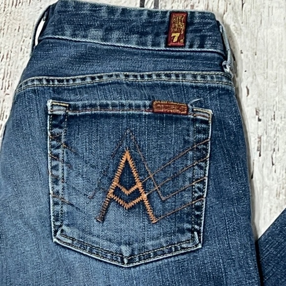 Women's 7 For All Mankind "A Pocket" Denim Blue Jeans Made In USA Pants - Picture 9 of 15